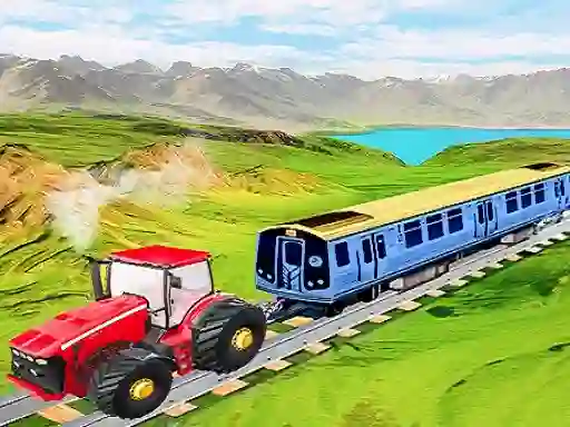 Logħba Chained tractor towing train onlajn