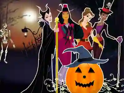 Logħba Princesses Halloween Night onlajn