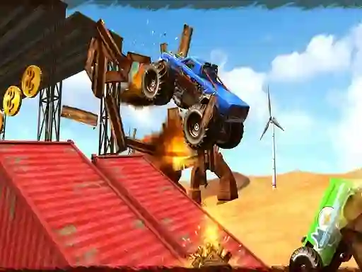 Logħba Monster Truck Impossible Track Plane Simulator onlajn