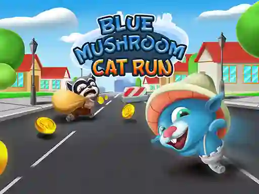 Logħba Blue Mushroom Cat Run onlajn