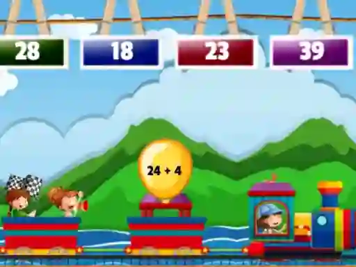 Logħba Math Train Addition onlajn
