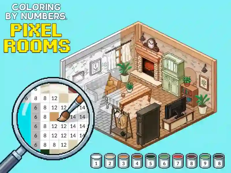 Logħba Coloring by Numbers Pixel Rooms onlajn