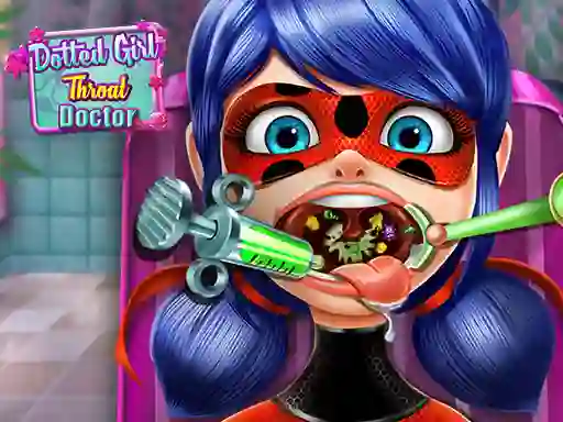 Logħba Dotted Girl Throat Doctor onlajn