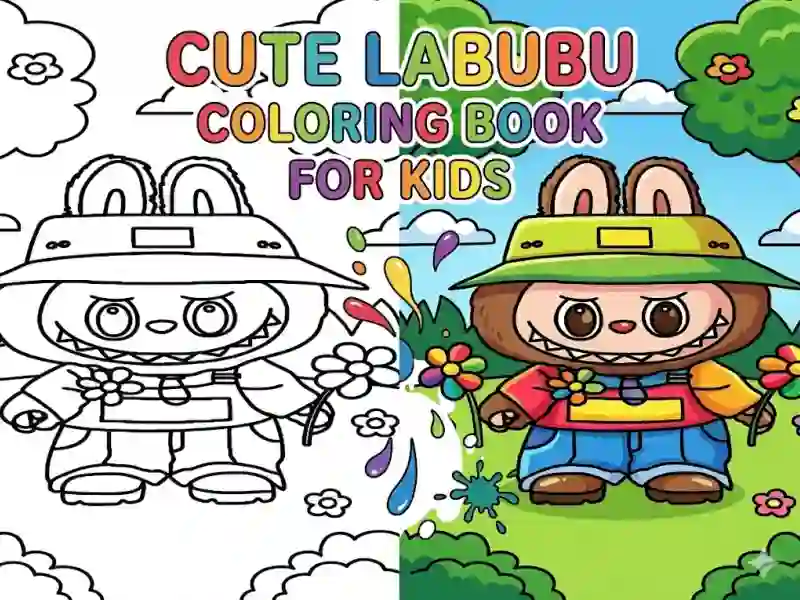 Logħba Cute Labubu Coloring Book for Kids onlajn