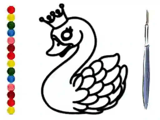 Logħba Back To School: Swan Coloring Book onlajn