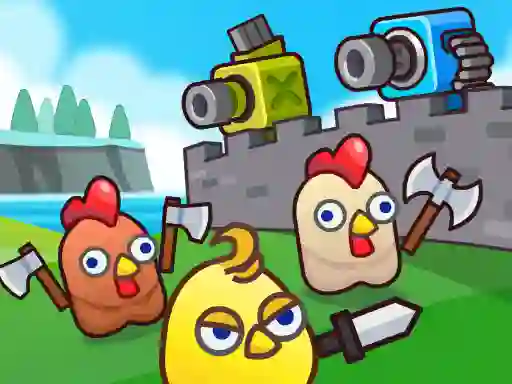 Logħba Merge Cannon: Chicken Defense onlajn