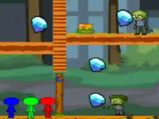 Logħba StickMan Bros Vs Zombies onlajn