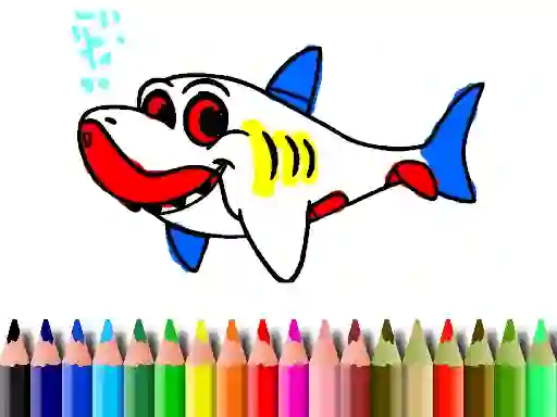 Logħba Back To School: Shark Coloring Book onlajn