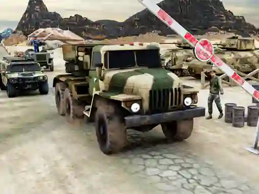Logħba Army Machine Transporter Truck onlajn