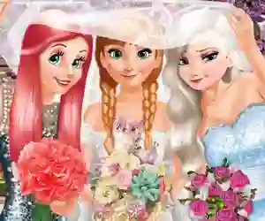 Logħba Bride and Bridesmaides Dress up onlajn