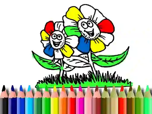 Logħba Back to School: Flowers Coloring onlajn