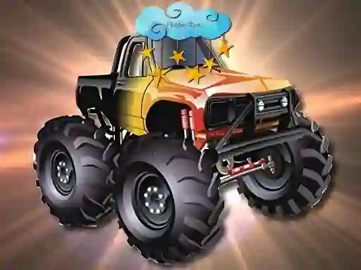 Logħba Cartoon Trucks Hidden Stars onlajn