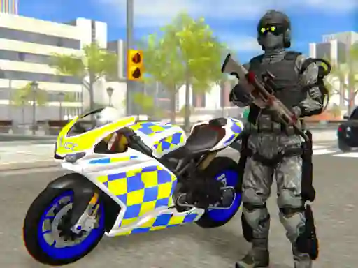 Logħba Police Bike City Simulator onlajn