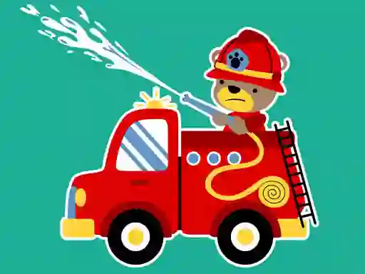 Logħba Animal Firetrucks Match 3 onlajn