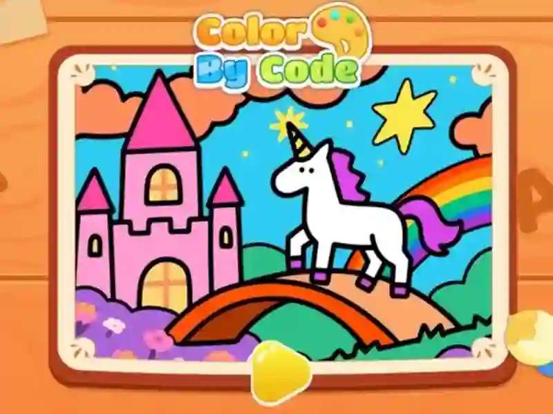 Logħba Color By Code: Rainbow Unicorn onlajn