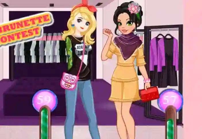 Logħba Blonde Vs Brunette Beauty Contest onlajn