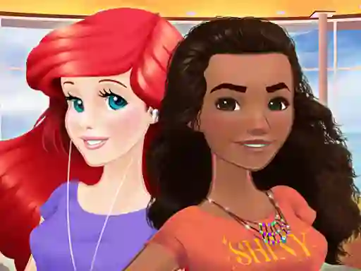 Logħba Ariel and Moana Princess on Vacation onlajn