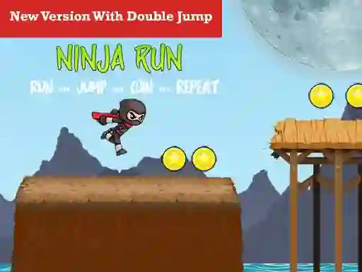 Logħba Ninja Run Double Jump onlajn
