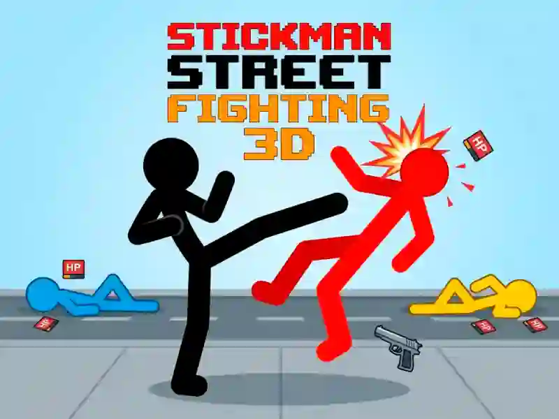 Logħba Stickman Street Fighting 3d onlajn