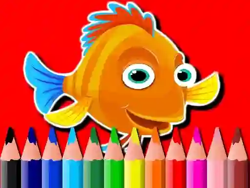 Logħba Back To School: Fish Coloring Book onlajn