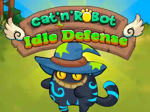 Logħba Cat'n' Robot Idle Defense onlajn
