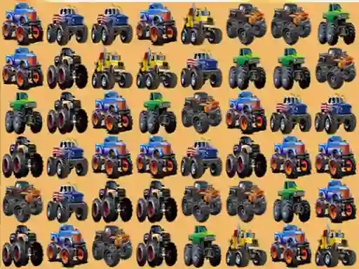 Logħba Monsters Trucks Match 3 onlajn