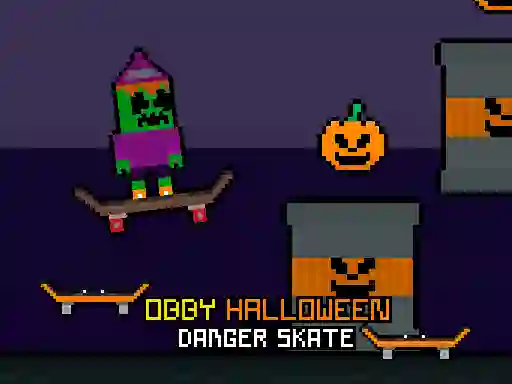 Logħba Obby Halloween Danger Skate onlajn