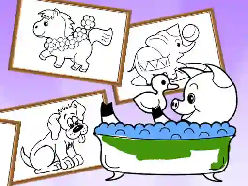 Logħba Cartoon Coloring for Kids Animals onlajn