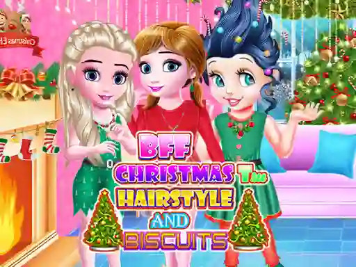 Logħba BFF Christmas Tree Hairstyle and Biscuits onlajn
