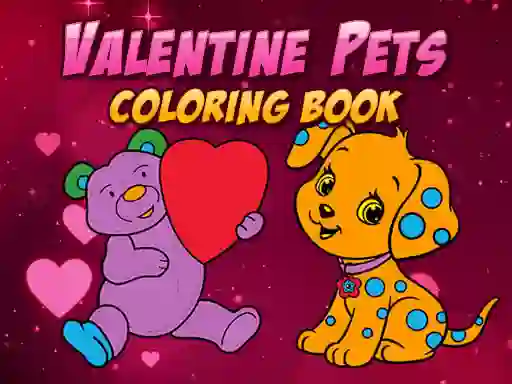 Logħba Valentine Pets Coloring Book onlajn