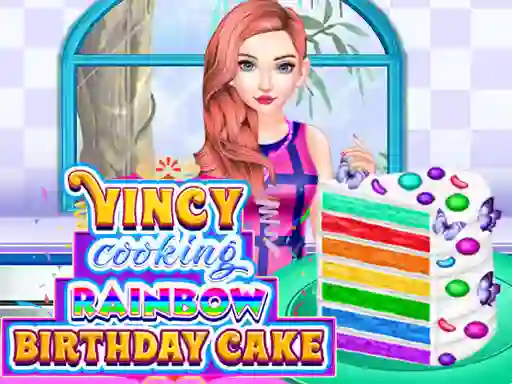 Logħba Vincy Cooking Rainbow Birthday Cake onlajn