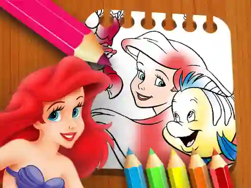Logħba The Little Mermaid Coloring Book onlajn