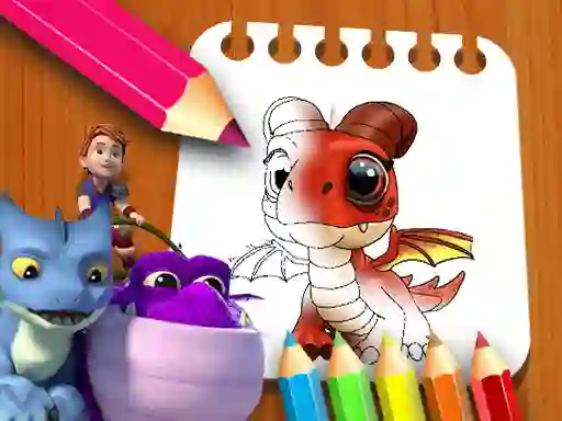 Logħba Dragon Rescue Riders Coloring Book onlajn