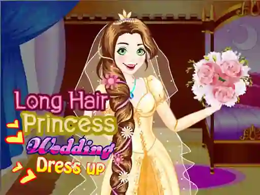 Logħba Long Hair Princess Wedding Dress up onlajn