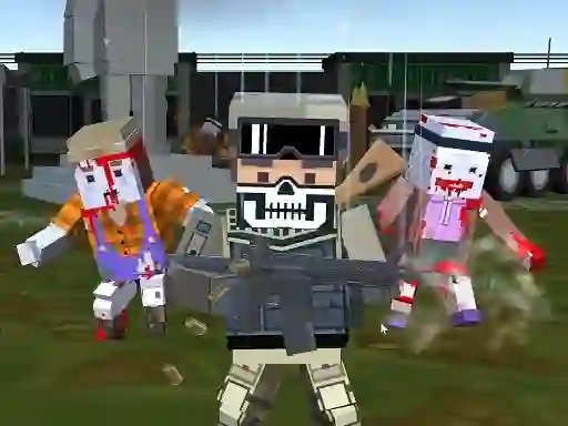 Logħba Combat Pixel Arena 3D Zombie Survival onlajn