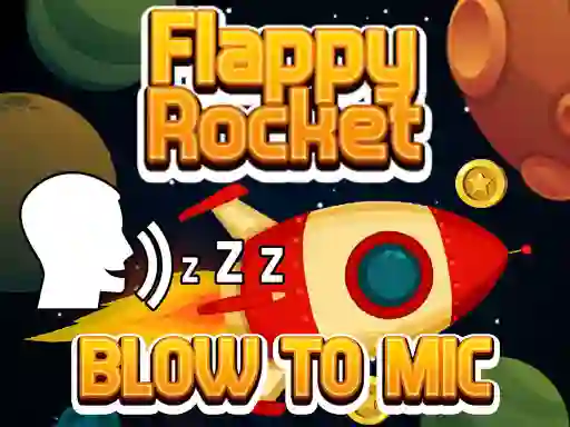 Logħba Flappy Rocket Playing with Blowing to Mic onlajn