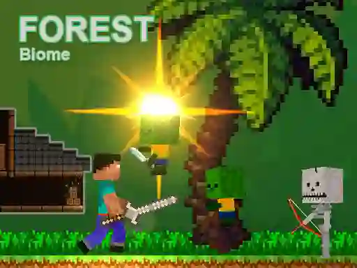 Logħba Noob vs Zombies - Forest biome onlajn