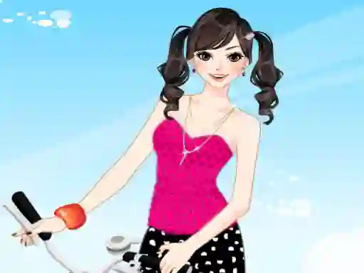 Logħba Bicycle Girl Dressup onlajn