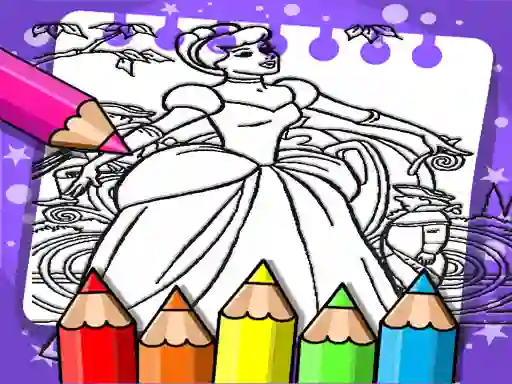 Logħba Cinderella Color Book onlajn