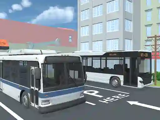 Logħba City Bus Parking Challenge Simulator 3D onlajn