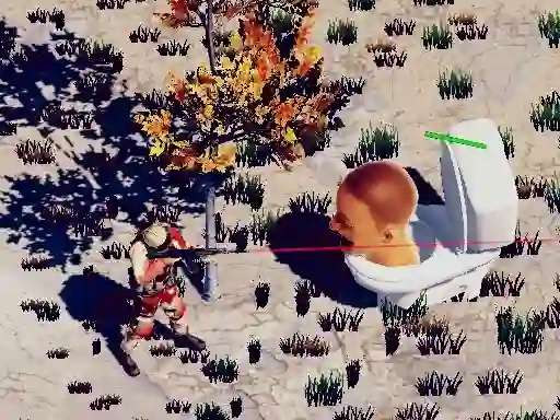 Logħba TopDown Skibidi Toilet Shooting onlajn