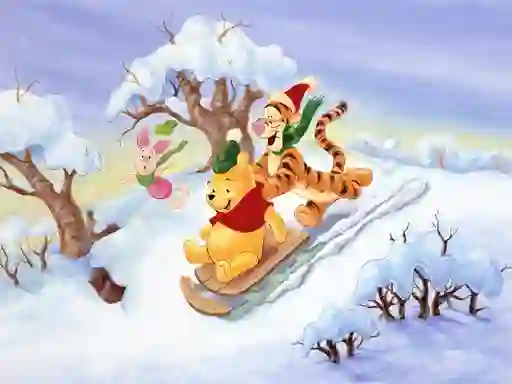 Logħba Winnie the Pooh Christmas Jigsaw Puzzle 2 onlajn