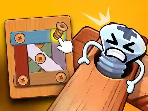 Logħba Wood Bolts Nuts Screw Pin Puzzle onlajn