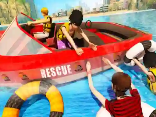 Logħba Beach Rescue Emergency Boat onlajn
