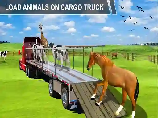 Logħba Animal Cargo Transporter Truck Game 3D onlajn