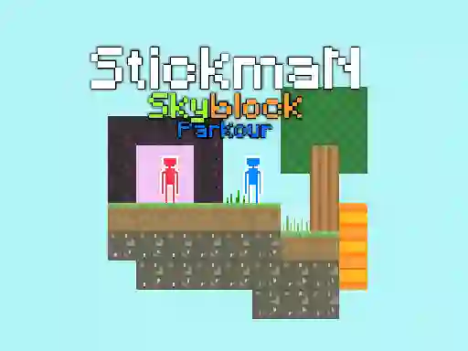 Logħba Stickman Skyblock Parkour onlajn