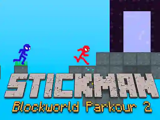Logħba Stickman Blockworld Parkour 2 onlajn