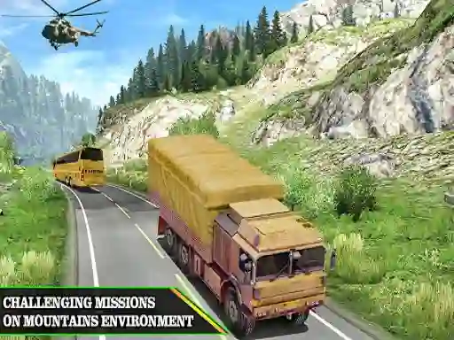 Logħba US Army Uphill Offroad Mountain Truck Game 3D onlajn