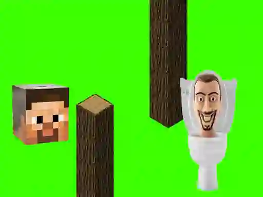 Logħba Spinning Skibidi Toilet Flappy Minecraft onlajn