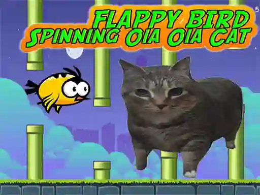 Logħba Flappy Bird Spinning oia oia Cat onlajn